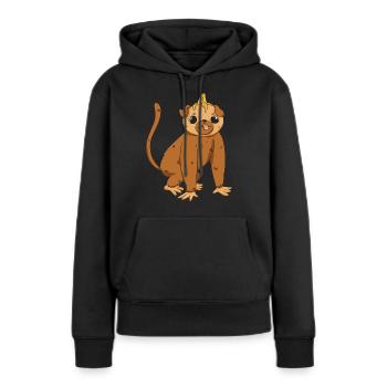 Niedlicher Affe Monkey Äffchen Cartoon Kleinkind - Frauen Premium Bio Hoodie - Schwarz - Vorne - Julia (174cm)
