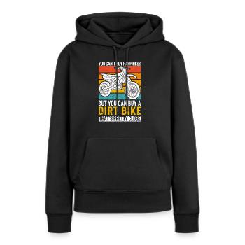 Glück kann man nicht kaufen, aber man kann ein - Frauen Premium Bio Hoodie - Schwarz - Vorne - Julia (174cm)
