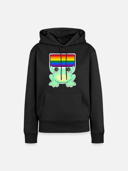 Froschiger Stolz - Frauen Premium Bio Hoodie - Schwarz