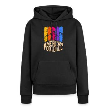 Quarterback couleur de football américain - Sweat à capuche Premium bio Femme - noir - Devant - Julia (174cm)
