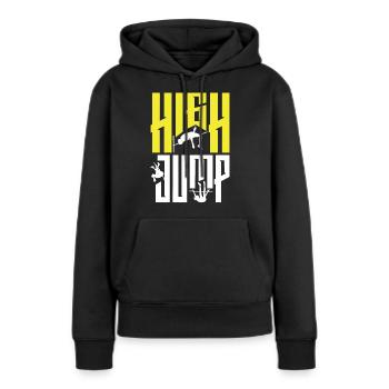 Saut en hauteur Sauteur Athlétisme - Sweat à capuche Premium bio Femme - noir - Devant - Julia (174cm)