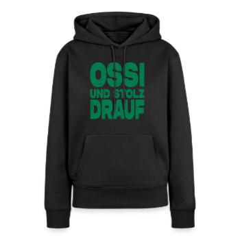Ossi Und Stolz Drauf - Frauen Premium Bio Hoodie - Schwarz - Vorne - Julia (174cm)