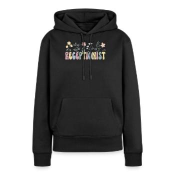 Rezeptionist Mitarbeiter Rezeption Empfangsdame - Frauen Premium Bio Hoodie - Schwarz - Vorne - Julia (174cm)