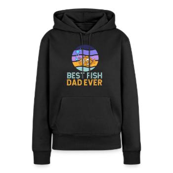 Meilleur poisson papa aquariophile fish keeper - Sweat à capuche Premium bio Femme - noir - Devant - Julia (174cm)