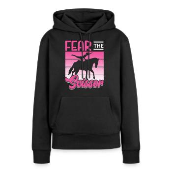 Voltigieren craint la voûte en ciseaux - Sweat à capuche Premium bio Femme - noir - Devant - Julia (174cm)