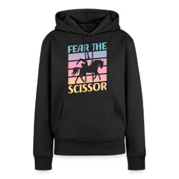 Voltigieren craint la voûte en ciseaux - Sweat à capuche Premium bio Femme - noir - Devant - Julia (174cm)