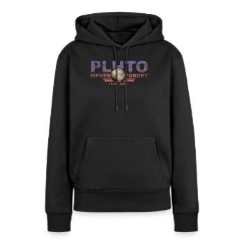 N’oubliez jamais Pluto Design Retro Style Funny Space - Sweat à capuche Premium bio Femme - noir - Devant - Julia (174cm)