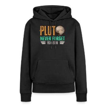 N’oubliez jamais Pluto Design Retro Style Funny Space - Sweat à capuche Premium bio Femme - noir - Devant - Julia (174cm)