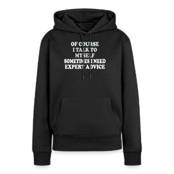 Bien sûr, je me parle parfois à moi-même - Sweat à capuche Premium bio Femme - noir - Devant - Julia (174cm)
