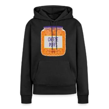 Cheese Puffs Snacks Cheese Balls - Women’s Premium Organic Hoodie - black - Front - Julia (174cm)