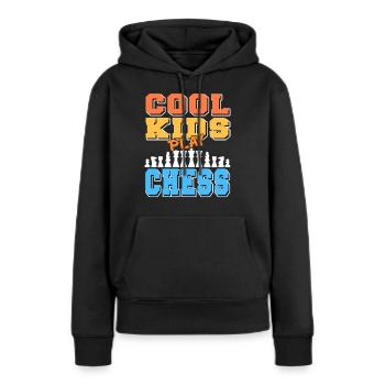 Cool Kids Play Chess Awesome Retro T-Shirt - Frauen Premium Bio Hoodie - Schwarz - Vorne - Julia (174cm)