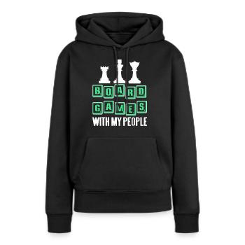 Board Games With My People Cool Chess T-Shirt - Frauen Premium Bio Hoodie - Schwarz - Vorne - Julia (174cm)