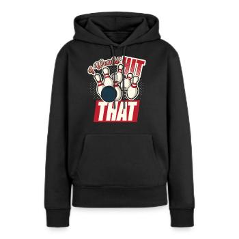 Je frapperais ce drôle de bowling retro bowler - Sweat à capuche Premium bio Femme - noir - Devant - Julia (174cm)