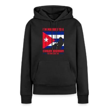 Cuba - Sweat à capuche Premium bio Femme - noir - Devant - Julia (174cm)