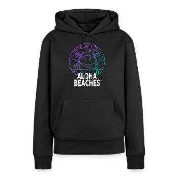 Plages d’Aloha Île tropicale d’été hawaïenne - Sweat à capuche Premium bio Femme - noir - Devant - Julia (174cm)