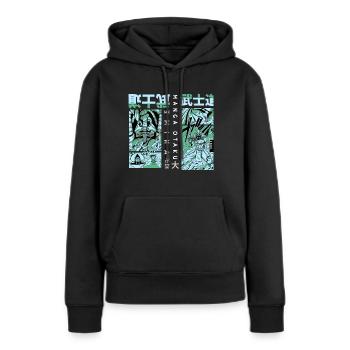 Anime Mange Otaku - Sweat à capuche Premium bio Femme - noir - Devant - Julia (174cm)