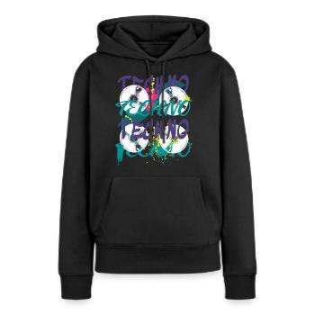 Techno art graffiti kunst - Frauen Premium Bio Hoodie - Schwarz - Vorne - Julia (174cm)