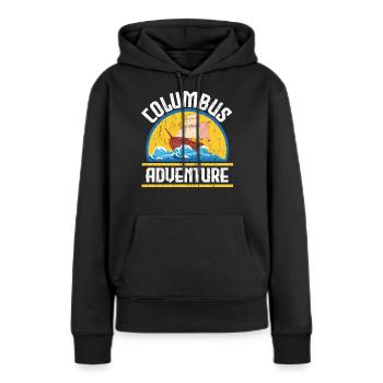 Columbus Adventure USA Amérique Columbus Day - Sweat à capuche Premium bio Femme - noir - Devant - Julia (174cm)