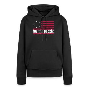We The People America Flag Constitution - Women’s Premium Organic Hoodie - black - Front - Julia (174cm)