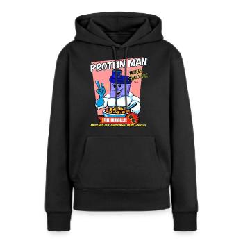 Protein-Man - Frauen Premium Bio Hoodie - Schwarz - Vorne - Julia (174cm)