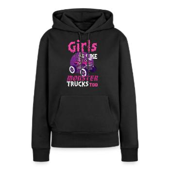 Les filles aiment Monster Trucks Grim Reaper Halloween - Sweat à capuche Premium bio Femme - noir - Devant - Julia (174cm)