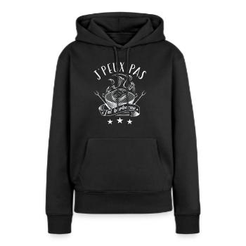 Je peux pas j'ai Barbecue, le roi du barbecue - Sweat à capuche Premium bio Femme - noir - Devant - Julia (174cm)