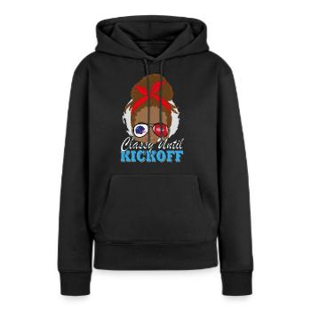 African American Football Mom classy jusqu’au coup d’envoi - Sweat à capuche Premium bio Femme - noir - Devant - Julia (174cm)
