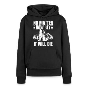 Coyote Jäger - Frauen Premium Bio Hoodie - Schwarz - Vorne - Julia (174cm)