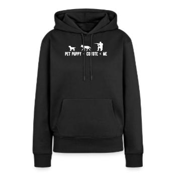 Coyote Jäger - Frauen Premium Bio Hoodie - Schwarz - Vorne - Julia (174cm)
