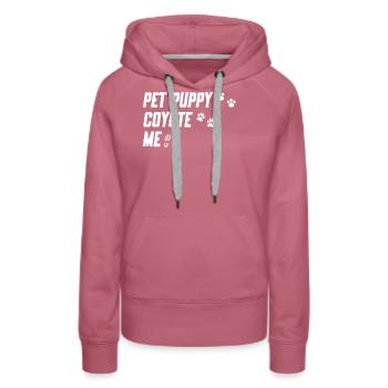 Coyote Jäger - Frauen Premium Bio Hoodie - Malve - Vorne - Isabella (175cm)
