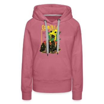 Cornzilla - Sweat à capuche Premium bio Femme - mauve - Devant - Isabella (175cm)