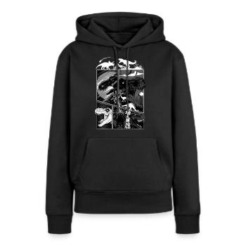 Rex Dinosaure Comic - Sweat à capuche Premium bio Femme - noir - Devant - Julia (174cm)