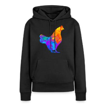 Poulets poulets éleveur de poulet - Sweat à capuche Premium bio Femme - noir - Devant - Julia (174cm)