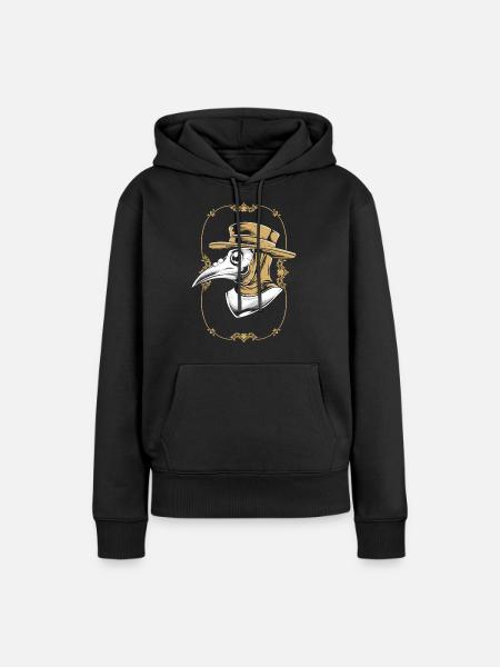 Okkulter mittelalterlicher Pestarzt - Dame Premium hoodie, økologisk bomuld - sort