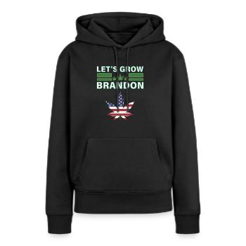 Lasst uns Brandon Cannabis Marihuana Legalisierung wachsen lassen - Frauen Premium Bio Hoodie - Schwarz - Vorne - Julia (174cm)