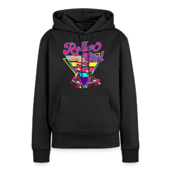 Roller Girl Retro 70s 80s Skater Roller Skates - Women’s Premium Organic Hoodie - black - Front - Julia (174cm)