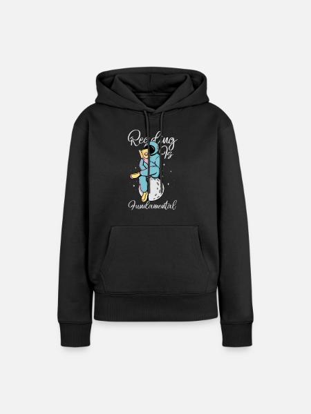 Reading Is Fundamental - Dame Premium hoodie, økologisk bomuld - sort