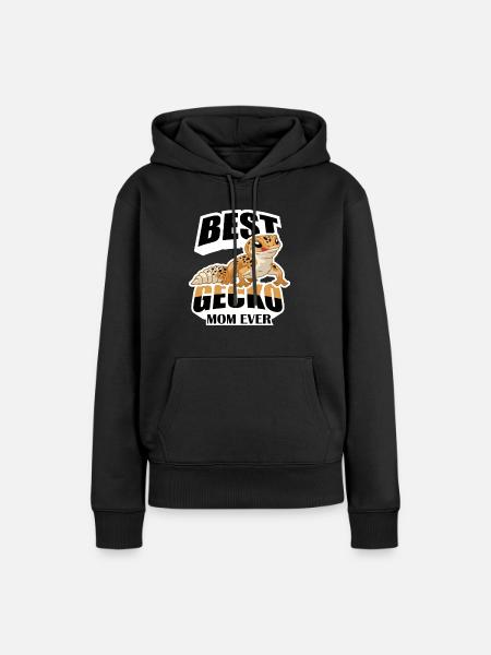 Gecko - Frauen Premium Bio Hoodie - Schwarz