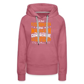 Je Suis électronicien Pas Magicien - Sweat à capuche Premium bio Femme - mauve - Devant - Isabella (175cm)
