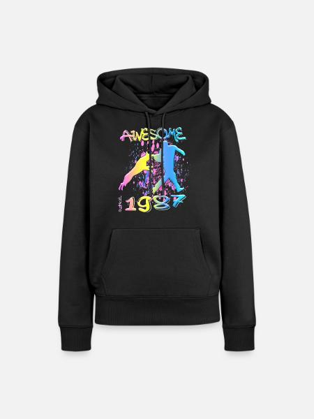 Awesome since 1987. Agility, Hundetraining - Frauen Premium Bio Hoodie - Schwarz