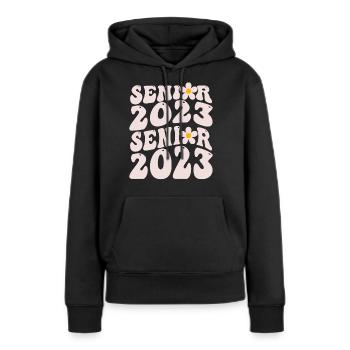 Senior 2023 - Sweat à capuche Premium bio Femme - noir - Devant - Julia (174cm)