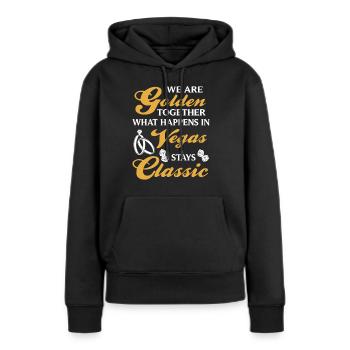 Nous sommes en or ensemble Restez Mariage classique à Vegas - Sweat à capuche Premium bio Femme - noir - Devant - Julia (174cm)
