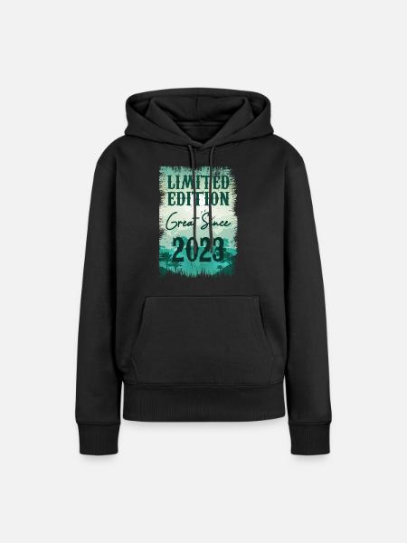 Einzigartig seit 2023 - Frauen Premium Bio Hoodie - Schwarz