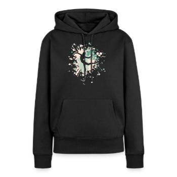 Grande éclaboussure de couleur de danse - Sweat à capuche Premium bio Femme - noir - Devant - Julia (174cm)