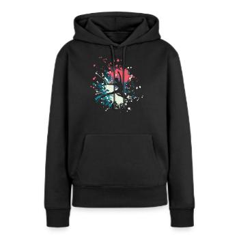 Éclaboussure de couleur d'expression de danse - Sweat à capuche Premium bio Femme - noir - Devant - Julia (174cm)
