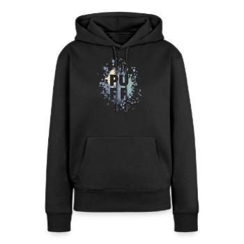 Des éclaboussures de peinture - Sweat à capuche Premium bio Femme - noir - Devant - Julia (174cm)