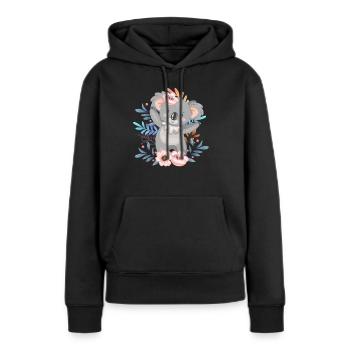 PANEDA baked t-shirts ⭐⭐⭐⭐⭐ - Women’s Premium Organic Hoodie - black - Front - Julia (174cm)