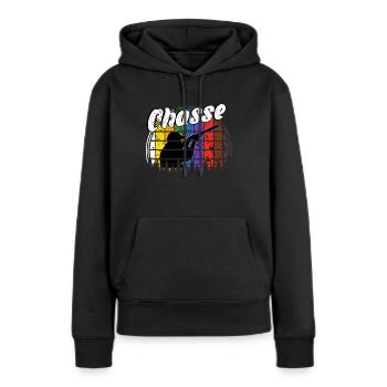 Chasse chasse - Sweat à capuche Premium bio Femme - noir - Devant - Julia (174cm)