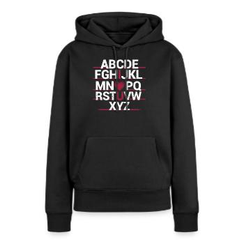 ABC Alphabet Ich liebe dich Englischlehrer - Frauen Premium Bio Hoodie - Schwarz - Vorne - Julia (174cm)