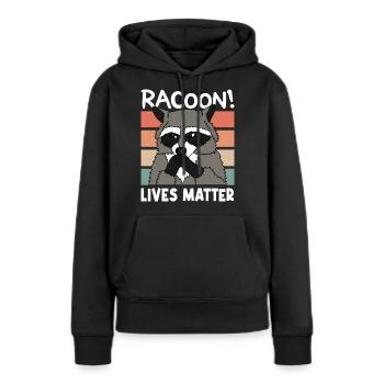 RATON LAVEUR VIT MATT CADEAU DE NOËL - Sweat à capuche Premium bio Femme - noir - Devant - Julia (174cm)